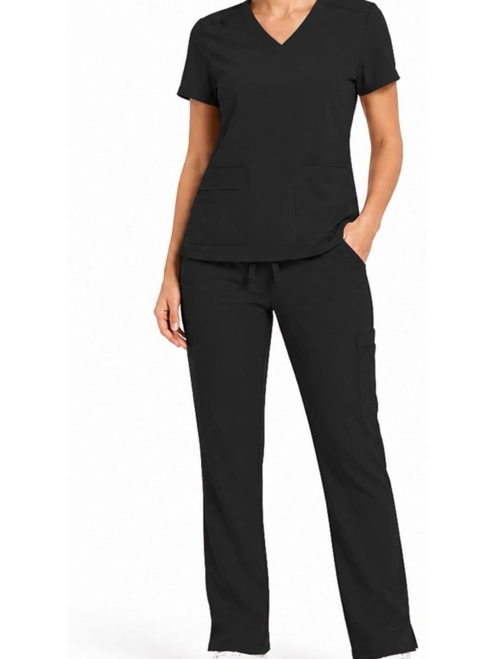 Scrubstar  Blue Drawstring Cargo Scrub Pants and Top it’s a set